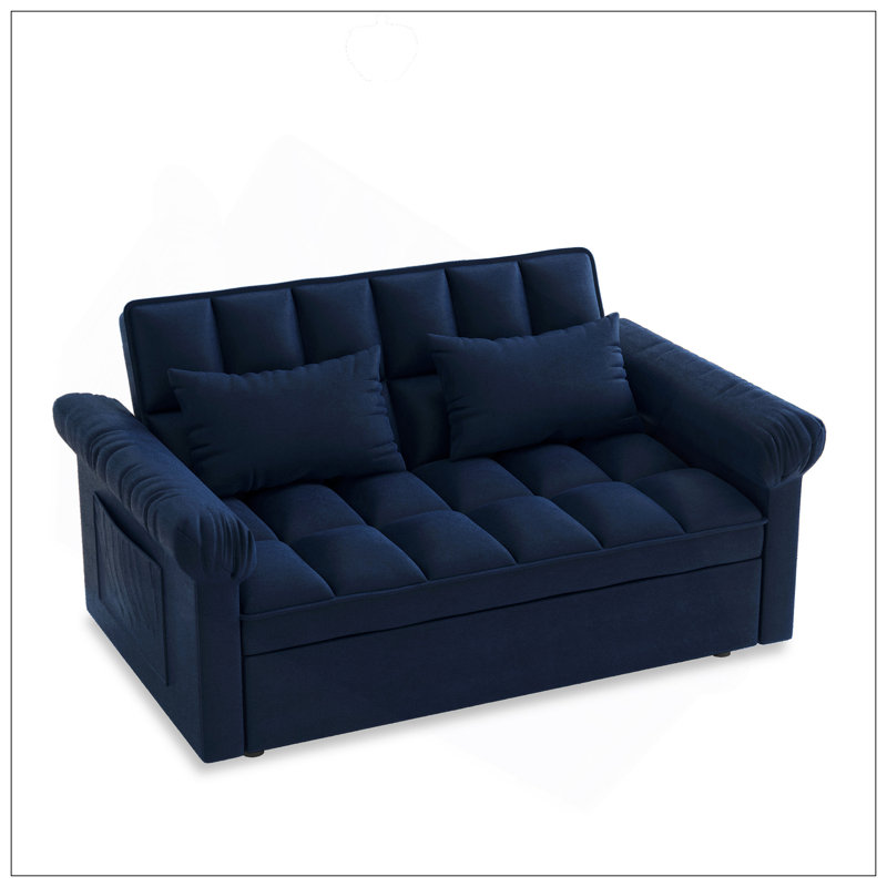 Canapé-lit avec causeuse Loveseat, dossier réglable bleu