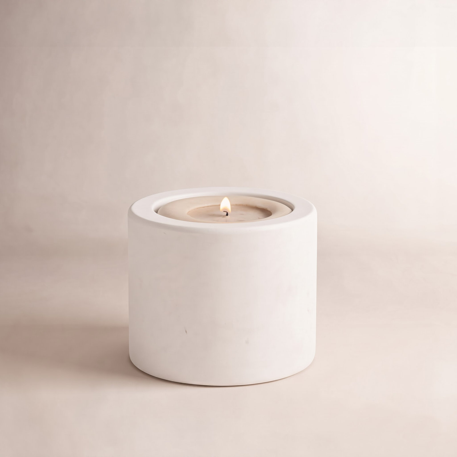 Matheson Genuine Marble Votive Holder, White