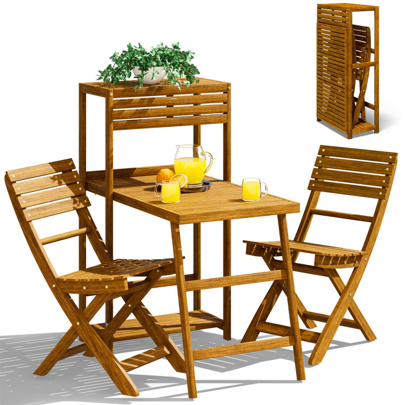 Marazzi 2 - Person Wood Patio Dining Set with Rectangular Table