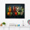 Orange et vert, épices colorées - impressions sur toile d'épices, art mural de cuisine orange