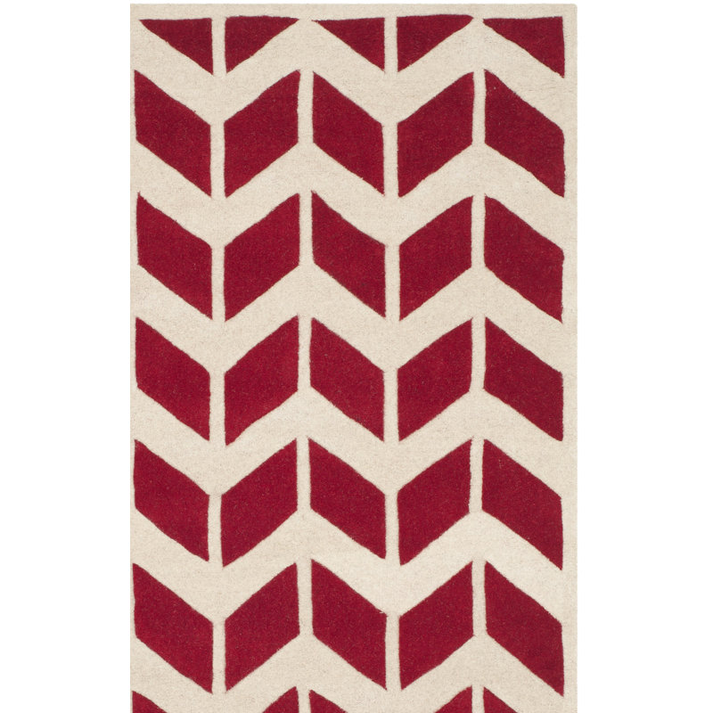 Deedie Hand Tufted Wool Chevron Rug, Rectangle 3' x 5'