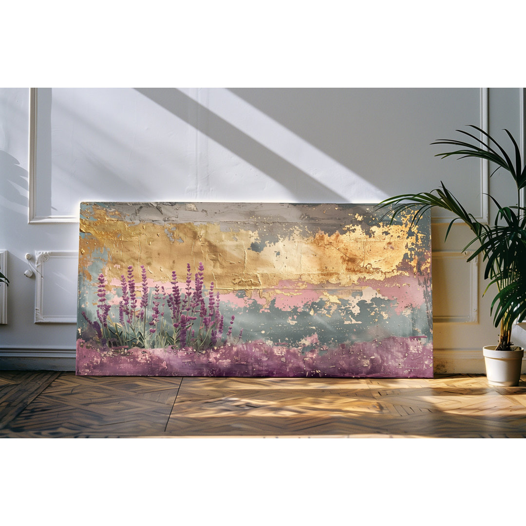 Wandbild 120x60cm Abstrakte Blumen Struktur Kunstvoll Dekorativ