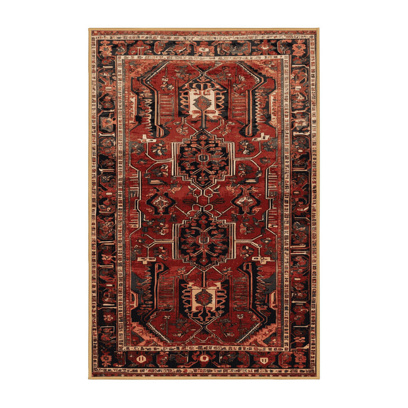 Tapis brun lavable à la machine, Rectangle 5 pi x 8 pi