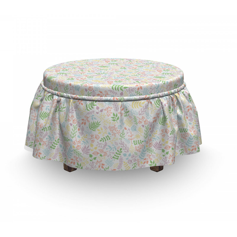 Housse pour repose-pieds feuilles de feuillage de mariage