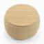 Repose-pieds rond avec rangement, fonction 2 en 1, table de bout avec repose-pieds, naturel (25,5 po x 25,5 po x 14,5 po)