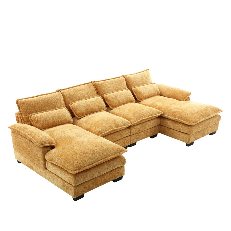 Canapé modulaire Odas, Chenille jaune