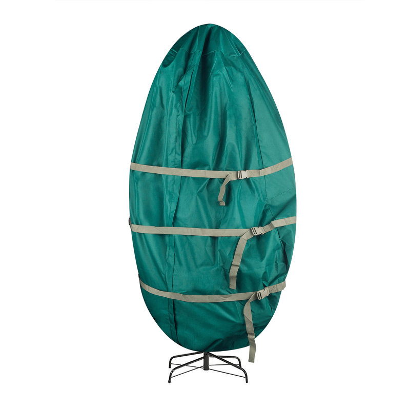Christmas Tree Storage Bag - Upright Zippered Canvas Cover for Artificial Trees with Buckle Straps and Cinch by Tiny Tim Totes