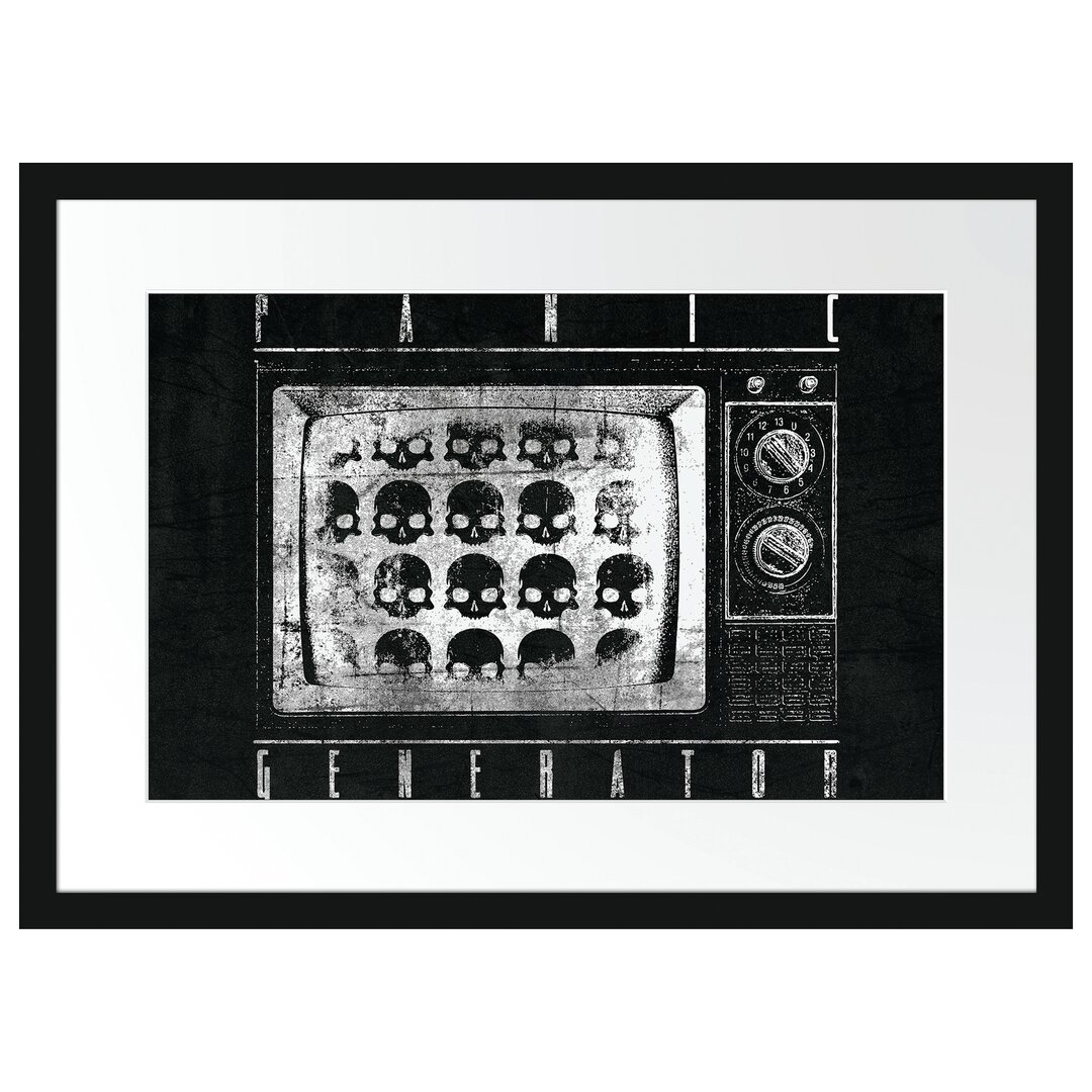 Gerahmtes Poster Panic Generator Black