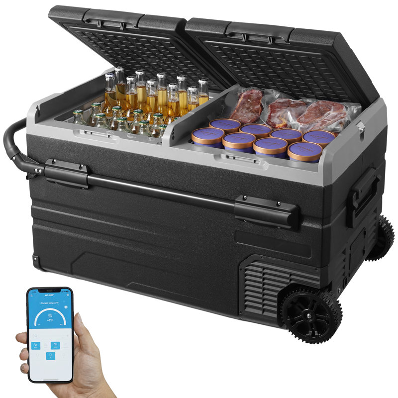 Compact White Dual Zone Portable RV Refrigerator Freezer