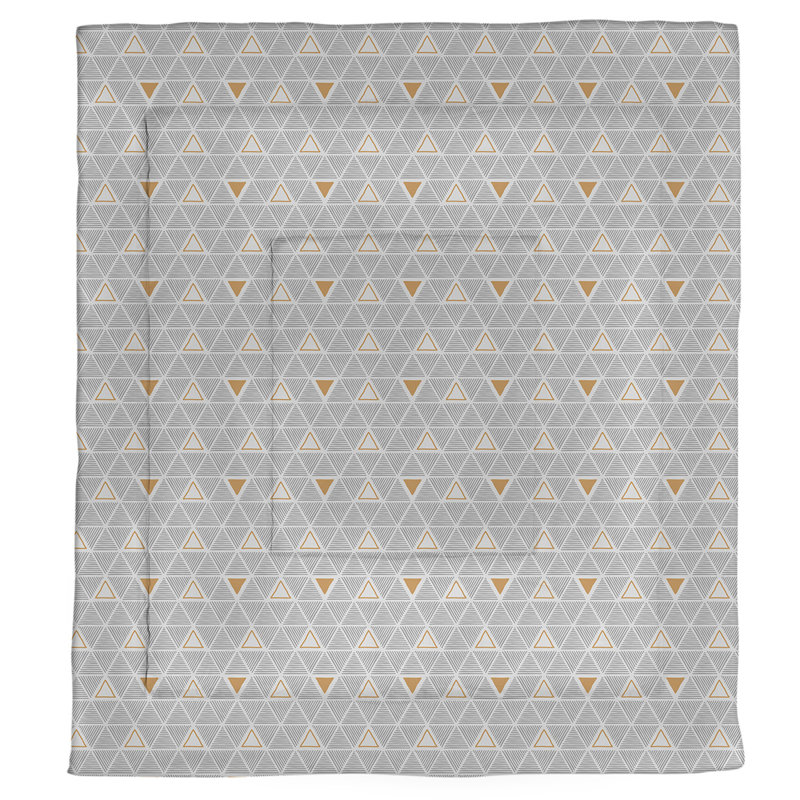 Édredon en microfibre réversible Patricia Geoffrey, Édredon simple, Gris / Orange