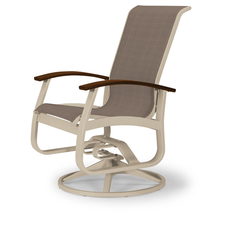 Belle Isle Outdoor Dining Armchair, Brown Sunbrella® Tweed, Kona P10, Textured Beachwood