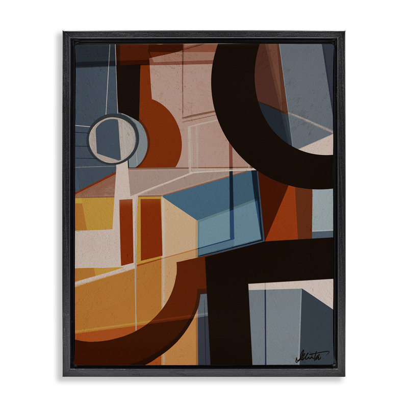 Cadre flottant Angled Shapes Collection, design par Ishita Banerjee, Cadre flottant noir de jais, H 21 po x l 17 po