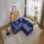 Canapé à compression, canapé-lit à plancher convertible avec structure fixe, canapé modulaire désossé, aucun assemblage requis, tissu d'ameublement en chenille-1020414982