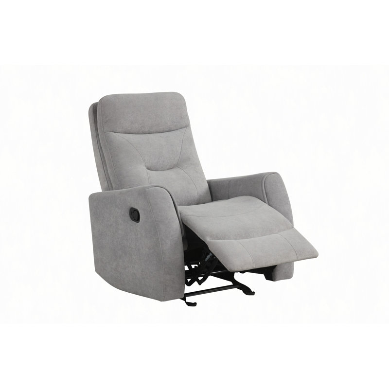 Paterson Swivel Recliner, Gray Fabric