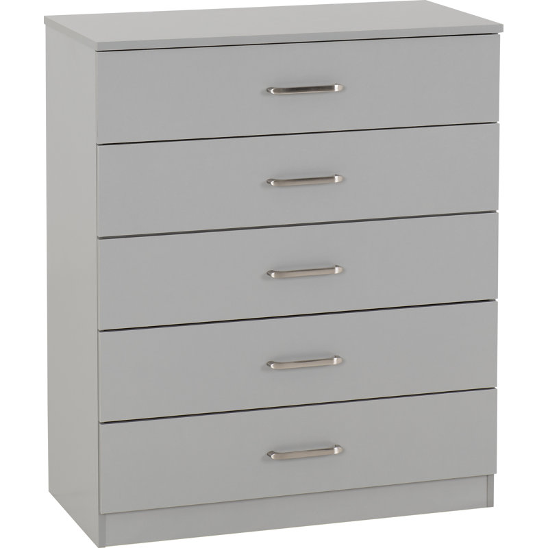 Sumrah 75cm W 5 - Drawer Chest of Drawers, Light Grey