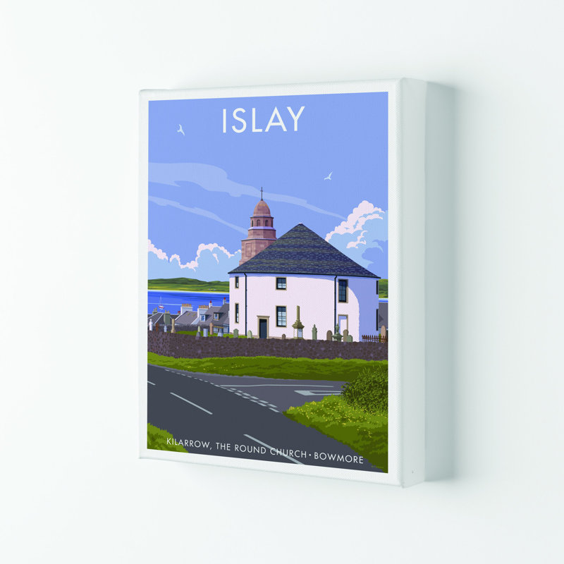 Islay Bowmore by Stephen Millership - Print on Canvas, 50cm H x 40cm W x 4cm D, Wrapped Canvas