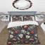 Rustic Red And White Garden Charm - Ensemble de housse de couette à motif floral-939607561