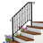 3 Step Matte Black Outdoor Galvanized Iron Handrail