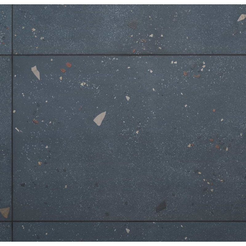 Kobe Cement 24X48 Terrazzo Look Matte Porcelain Tile, Ocean Blue