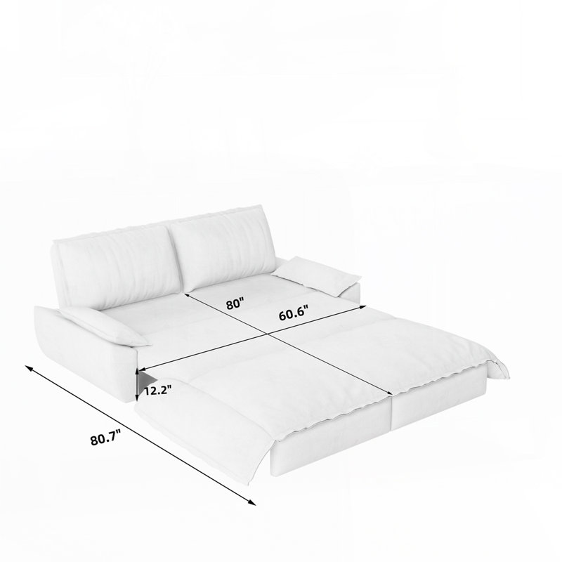 3-in-1 Convertible Sleeper Sofa, Beige