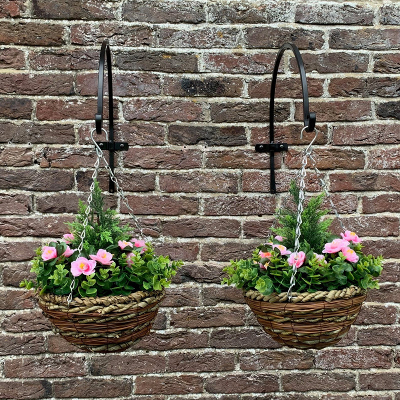 23cm Faux Flowering Topiary in Basket