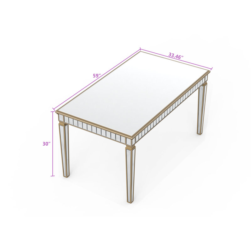 Adelais 59" Antique Mirrored Dining Table