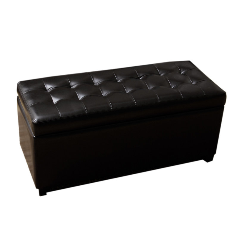 Banc de rangement en similicuir Stromsburg, Brun