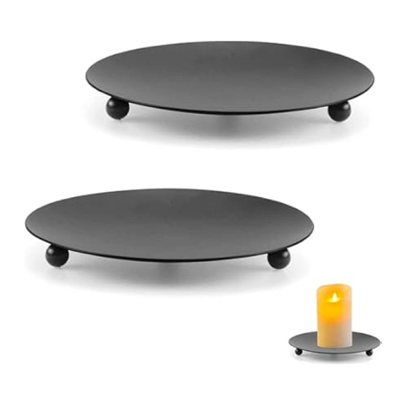 Candle Holder Tealight Candle Holder, 0.39" H x 3.9" W x 3.9" D, Black