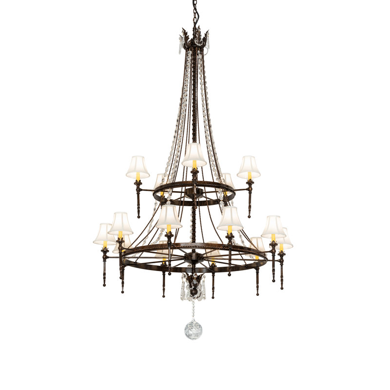 Lustre à deux niveaux de 15 lumières de 48 po Amaury