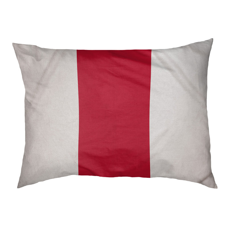 Coussin Houston, Petit (l 28 po x P 18 po x H 6 po), Blanc / Rouge
