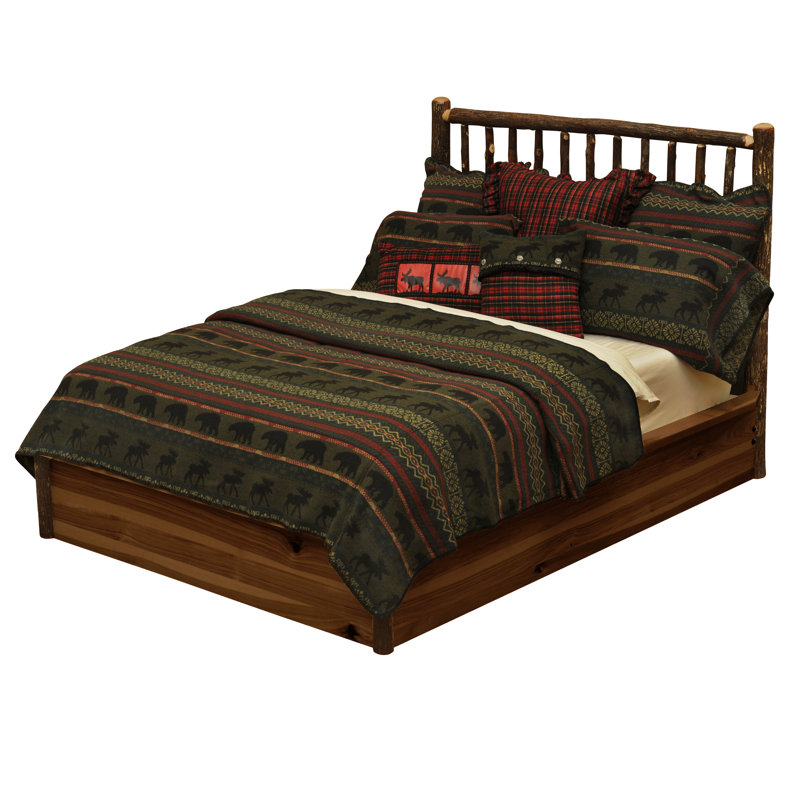 Lit plateforme Fireside Lodge Hickory, Érable rustique, Lit simple