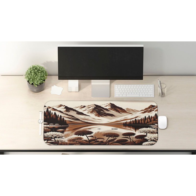 Tapis de jeu Charlton Home® Lake Gaming Snowy Brownish Snowy 31 po x 12 po