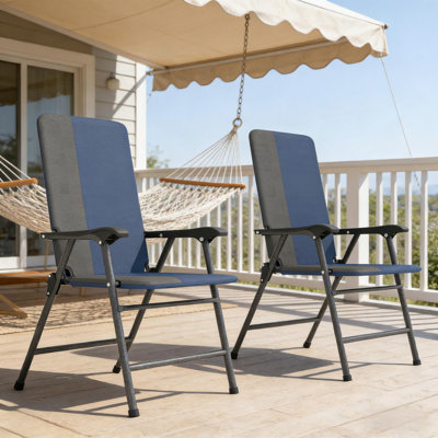 Outdoor Chairs Set,High Back Lawn Chairs,Folding Camping Chairs,Patio Chairs Set Of 2