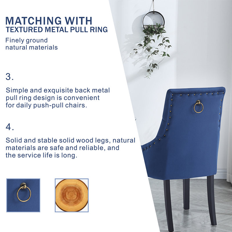 18.5cm H Upholstered Armchair, Blue, Black