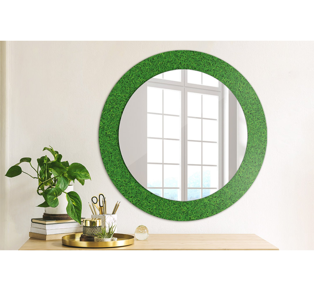 Huldar Round Glass Framed Wall Mounted Accent Mirror