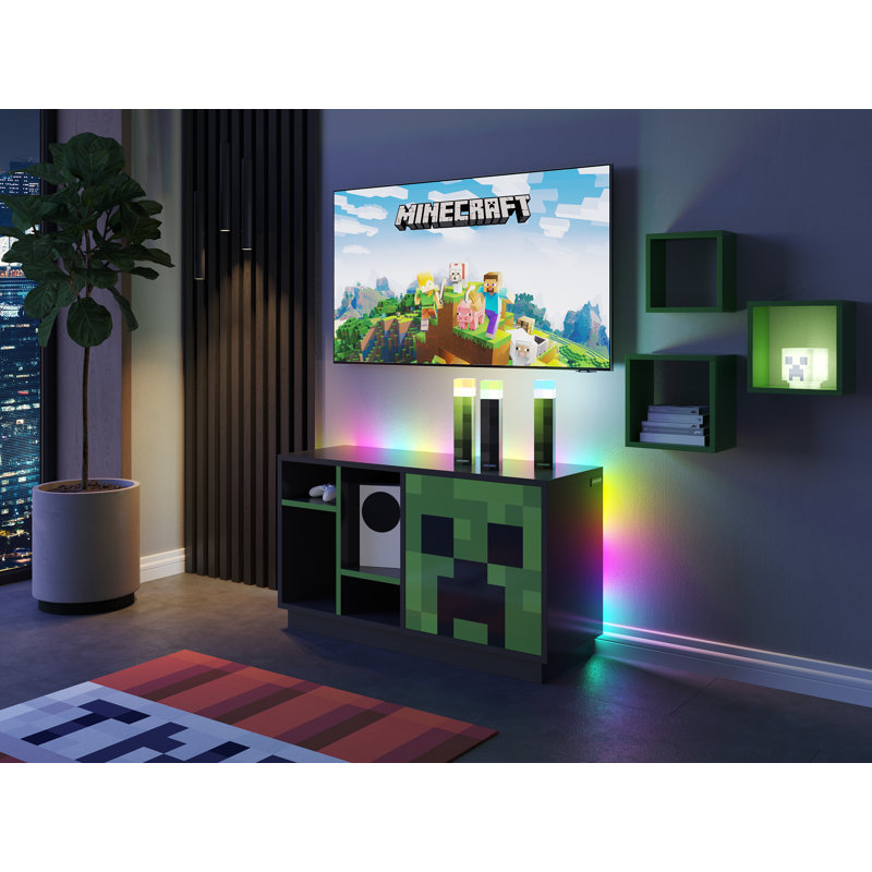 MINECRAFT 3 Piece Square Floating Shelf, Black