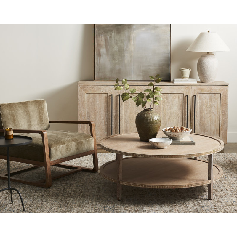 Table basse Kenery, Blanc délavé