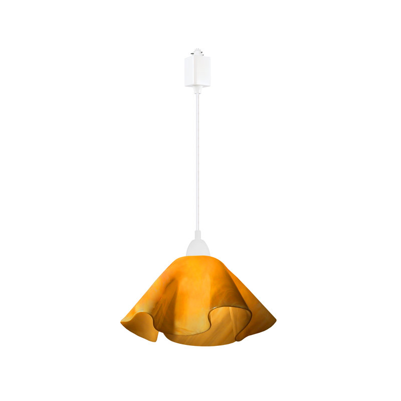 Luminaire suspendu Dale, Grand, Blanc, Ambre jaune
