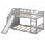 Lit superposé avec escalier de rangement et glissade-231497185
