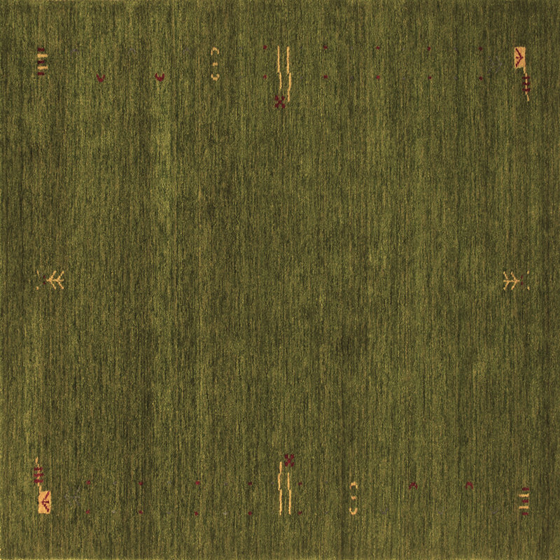 Tapis brun contemporain lavable à la machine 155, Carré de 6 pi