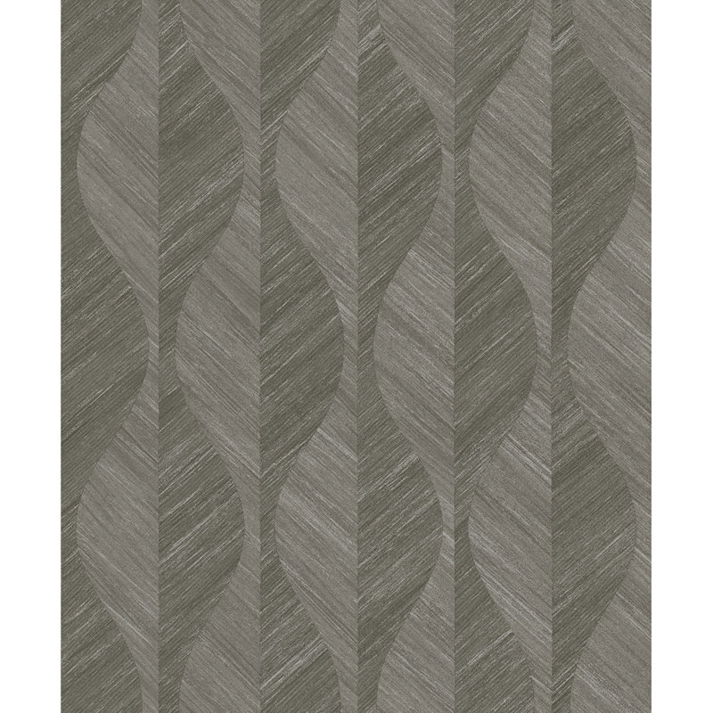 Rouleau de papier peint texturé métallique L 33 pi Fairlawn, Gris foncé