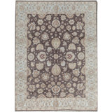 Wool Oriental Area Rug in Brown/Light Blue