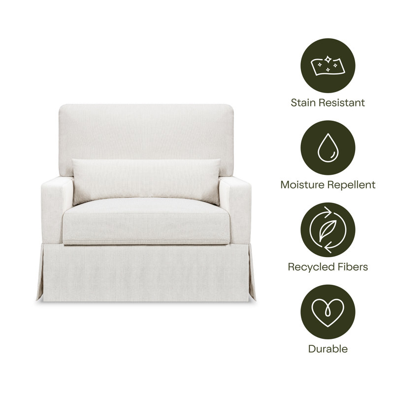 Fog Chatham Stripe Eco-Weave Pillowback Swivel Glider Chair