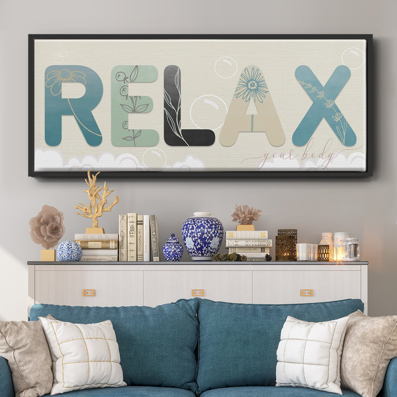 Relax Your Body- Framed Canvas, 24" H x 60" W