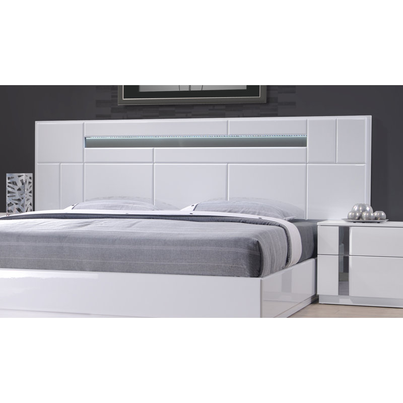 Lit plateforme Augie, Laque blanche, Grand