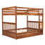Full-Over-Full Bunk Bed With Ladders And Two Storage Drawers (Walnut)-1119201707