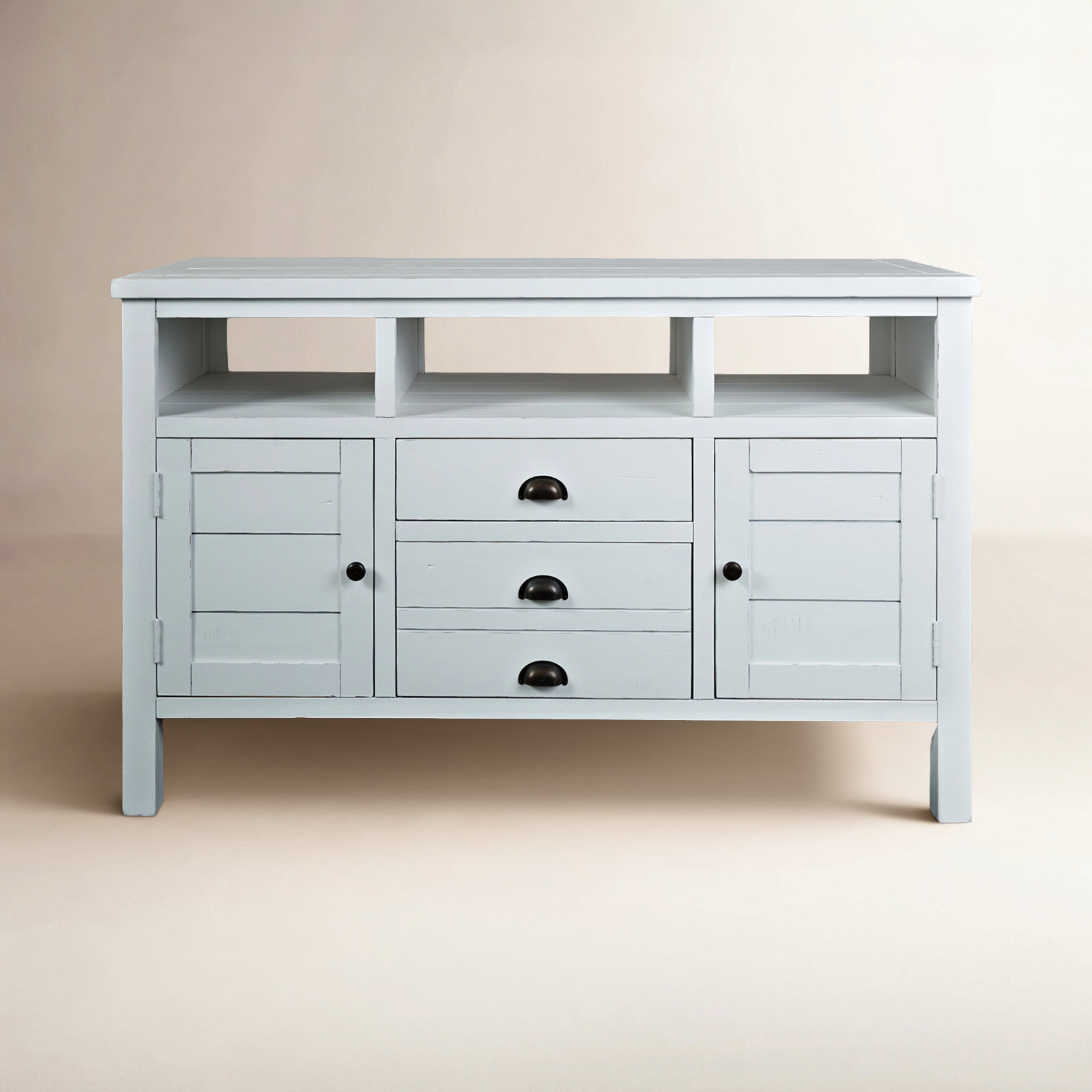 Castile Acacia TV Stand, Weathered White, 50"