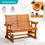 Solid Wood Two-Person Patio Glider-876215419
