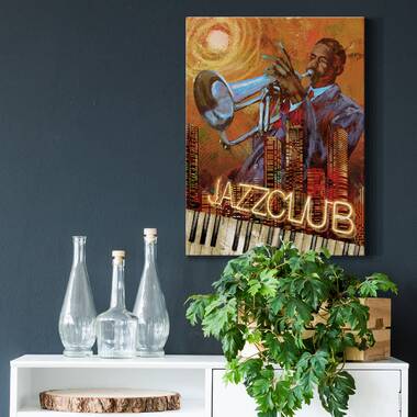 1950s Trumpeter Player Jazz Oil Painting
