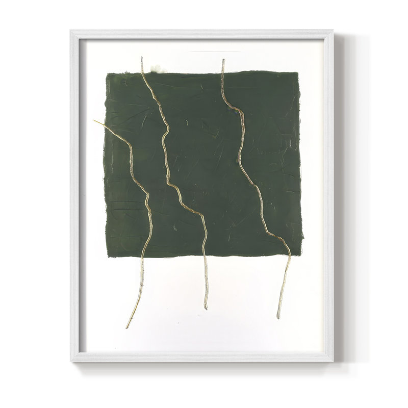 Divided Plot IV Framed Print - Solid Wood, 15" H x 12" W, White
